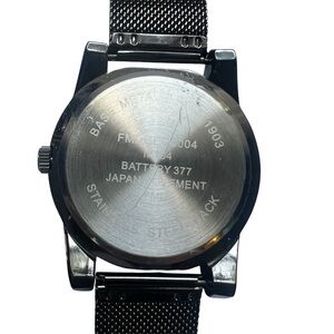 Black Mesh Strap Watch